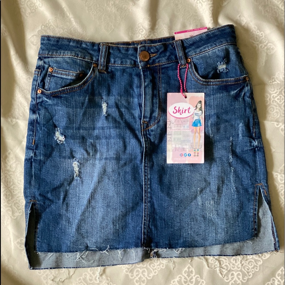 Denim mini skirt